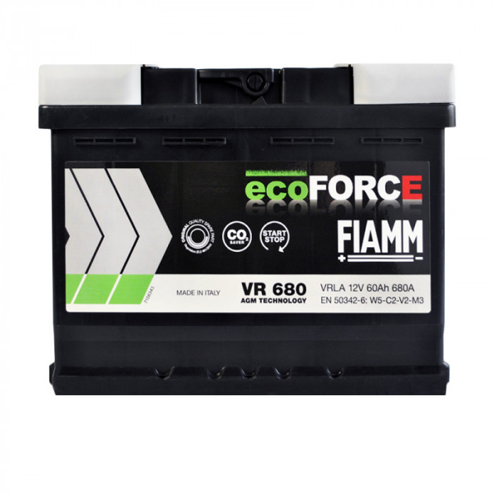 Аккумулятор Fiamm Ecoforce AGM 60 Ач 680A обр. пол. (242x175x190) L2 VR680