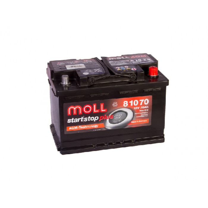 Аккумулятор Moll AGM 80R Start-Stop 800A 315x175x190