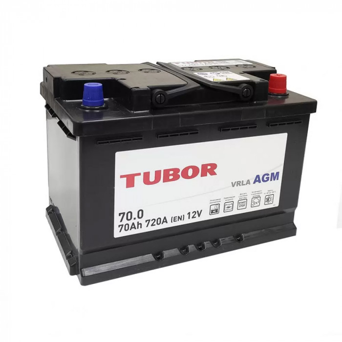 Аккумулятор TUBOR AGM 70Ah 720A (278x175x190) 6СТ-70.0 VRLA