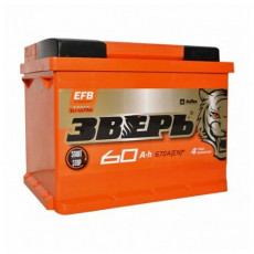 Аккумулятор Зверь EFB 60Ач 670A обр. пол. (242x175x190) ZVEFB 60-З-R