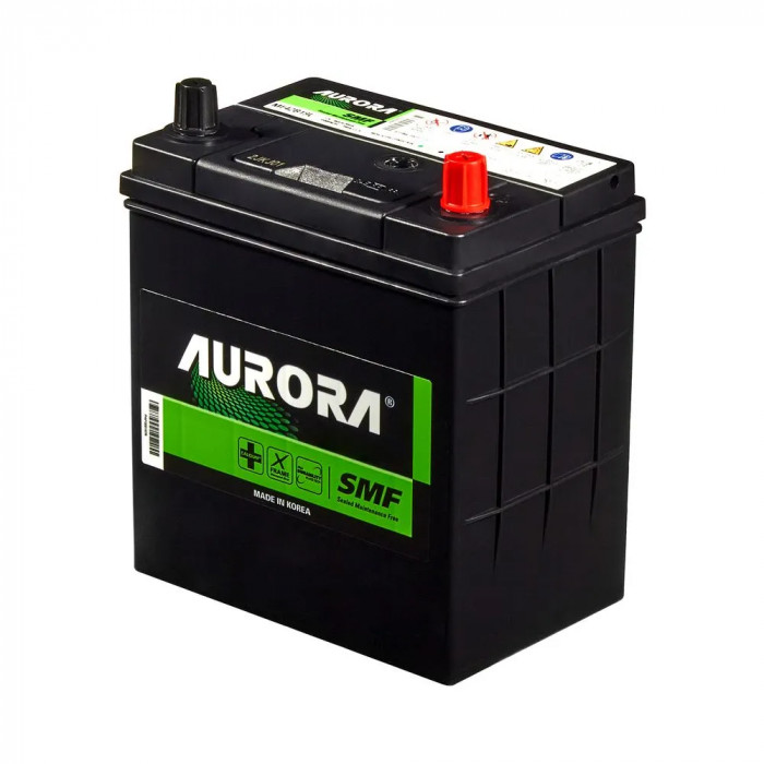 Аккумулятор автомобильный AURORA JIS MF42B19L 38Ah 350А обр. пол. 187x127x220