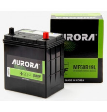 Аккумулятор автомобильный AURORA JIS MF50B19L 42Ah 380А обр. пол. 187x127x220