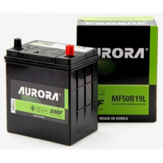Аккумулятор автомобильный AURORA JIS MF50B19L 42Ah 380А обр. пол. 187x127x220