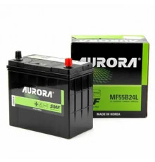Аккумулятор автомобильный AURORA JIS MF55B24L 45 Ач (тонкие клеммы) 430А обр. пол. 238x128x220