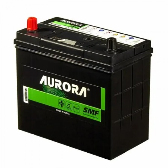 Аккумулятор автомобильный AURORA JIS MF55B24R 45 Ач (тонкие клеммы) 430А пр. пол. 238x128x220