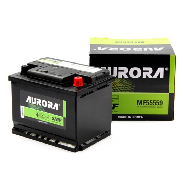 Аккумулятор автомобильный AURORA DIN MF55559 L2 55 Ач 480А обр. пол. 242x175x190