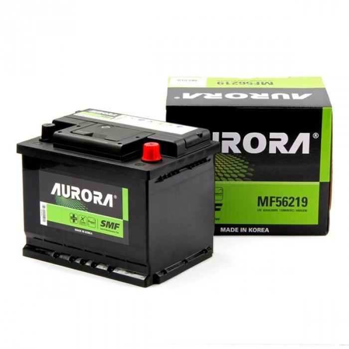 Аккумулятор автомобильный AURORA DIN MF56219 L2 62 Ач 540А 540А обр. пол. 242x175x190