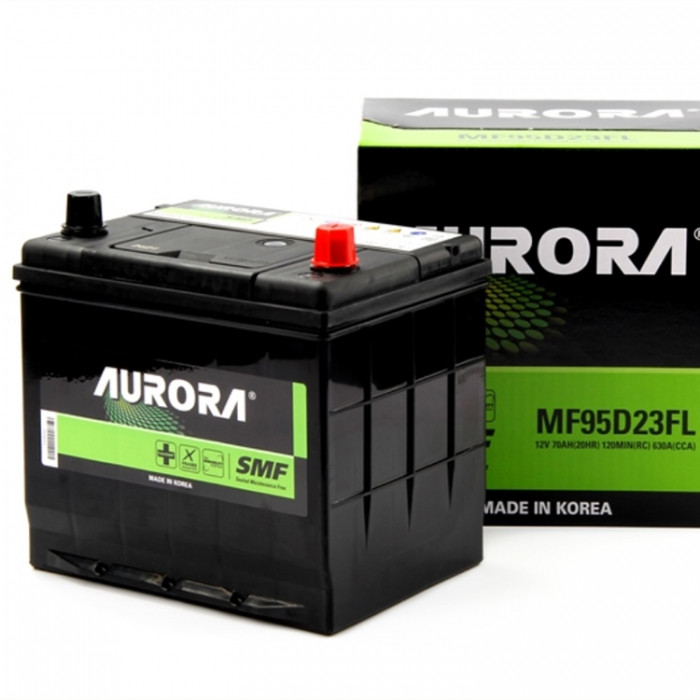 Аккумулятор автомобильный AURORA JIS MF75D23R 65ач, 580A 580А пр. пол. 232x173x220