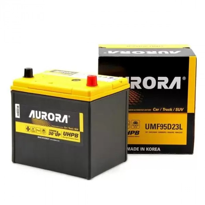 Аккумулятор автомобильный AURORA JIS ULTRA UMF95D23L 75 Ач 700A 700А обр. пол. 232x173x220