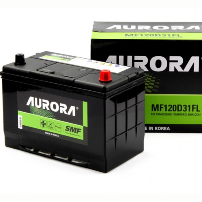 Аккумулятор автомобильный AURORA JIS MF120D31FL 100 Ач 850А обр. пол. 306x173x220
