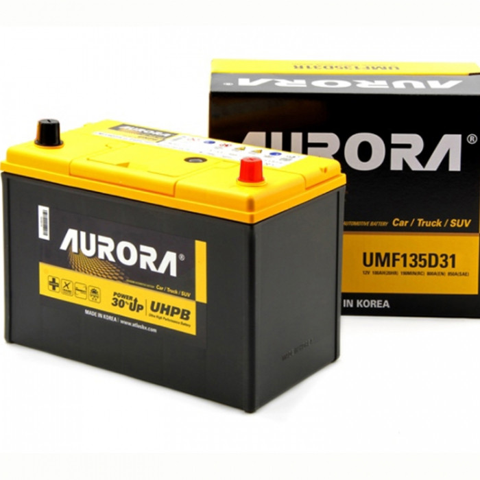 Аккумулятор автомобильный AURORA JIS ULTRA UMF135D31L 100 Ач 850А обр. пол. 306x173x220