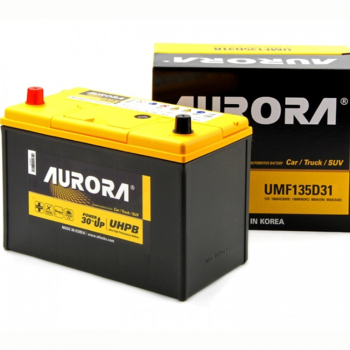 Аккумулятор автомобильный AURORA JIS ULTRA UMF135D31R 100 Ач 850А пр. пол. 306x173x220