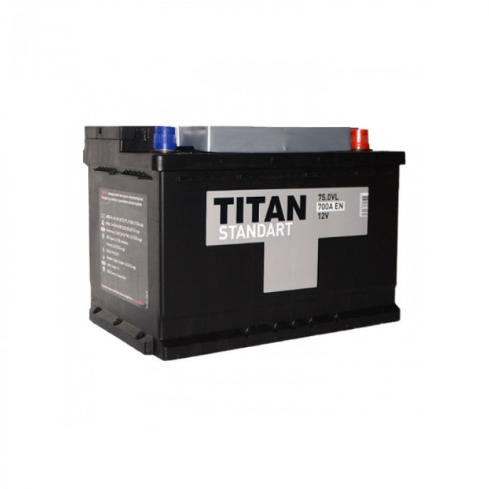 Аккумулятор автомобильный TITAN STANDART 75 Ач 650А обр. пол. 278x175x190