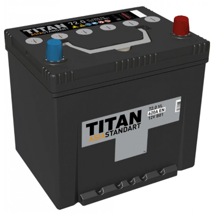 Аккумулятор автомобильный TITAN ASIA STANDART 72Ah 640А обр. пол. 260x173x220