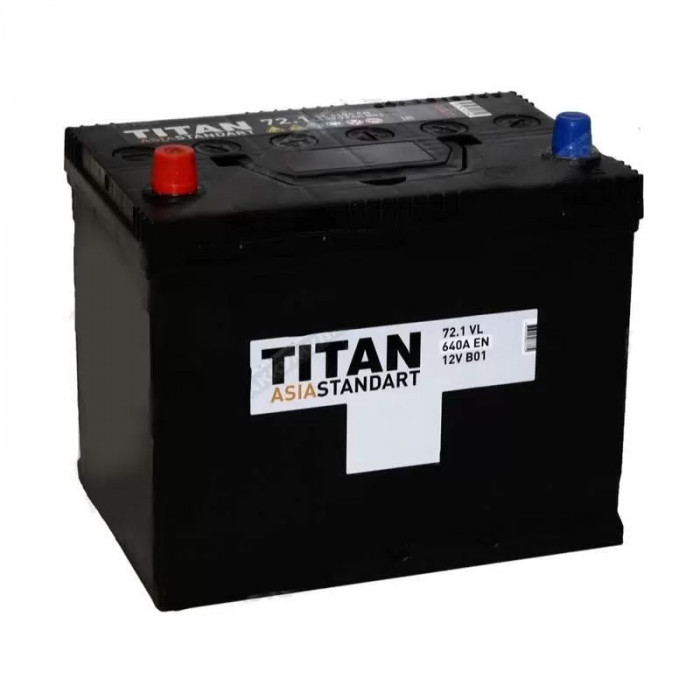Аккумулятор автомобильный TITAN ASIA STANDART 72 Ач 640А пр. пол. 260x173x220