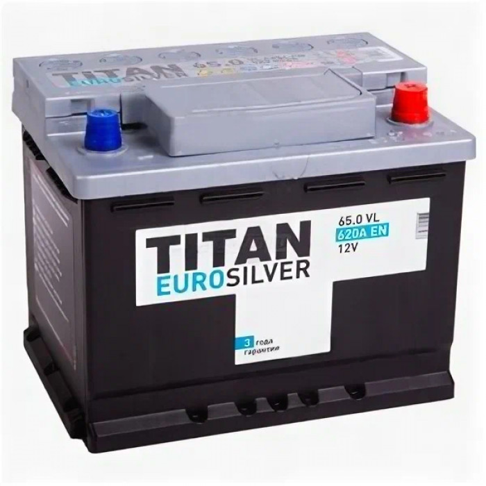 Аккумулятор автомобильный TITAN EURO SILVER 65Ah 650А обр. пол. 242x175x190