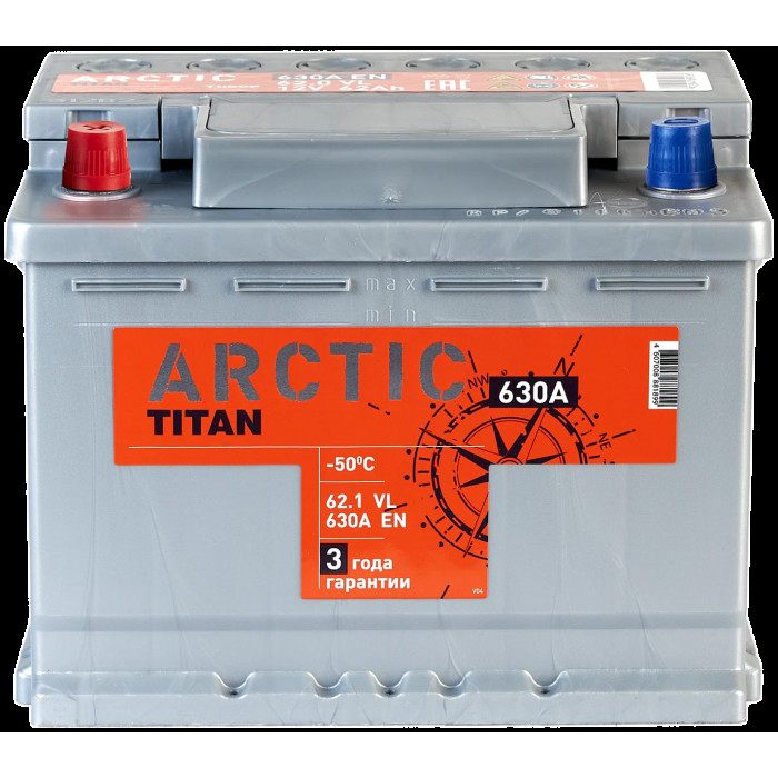 Аккумулятор автомобильный TITAN ARCTIC 62 Ач 630А пр. пол. 242x175x190