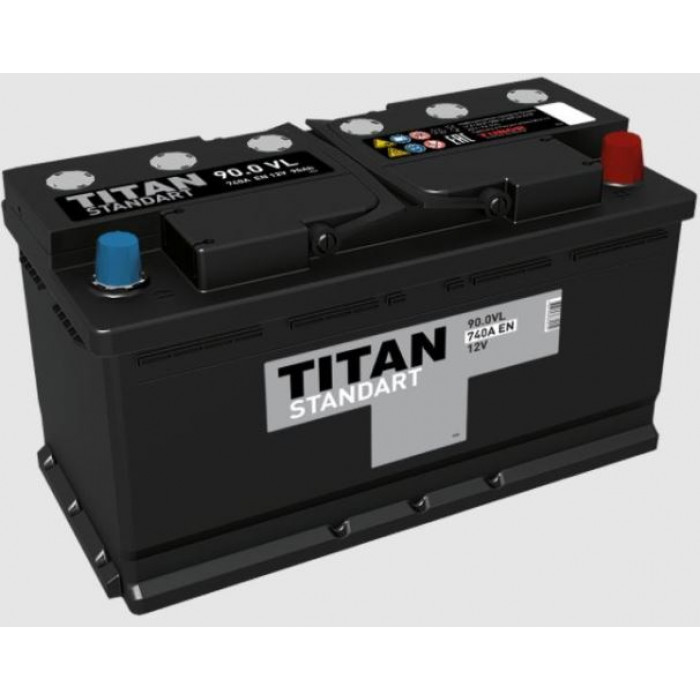 Аккумулятор автомобильный TITAN STANDART 90 Ач 780А обр. пол. 353x175x190
