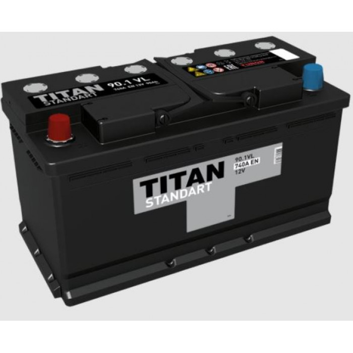 Аккумулятор автомобильный TITAN STANDART 90Ач 780А пр. пол. 353x175x190