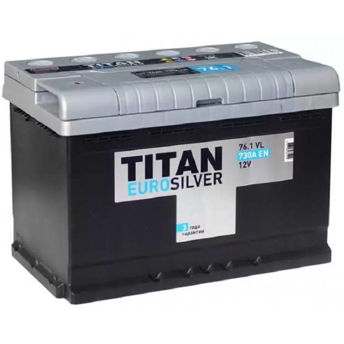 Аккумулятор автомобильный TITAN EURO SILVER 76 Ач 730А пр. пол. 278x175x190