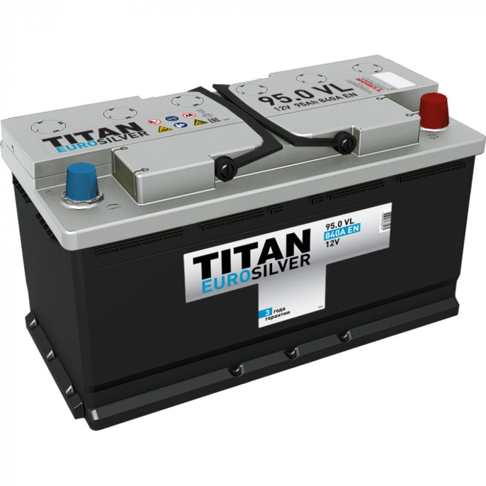 Аккумулятор автомобильный TITAN EURO SILVER 95Ah 920А обр. пол. 353x175x190