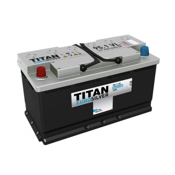 Аккумулятор автомобильный TITAN EURO SILVER 95 Ач 920А пр. пол. 353x175x190