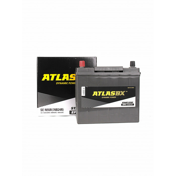 Аккумулятор автомобильный ATLAS EFB SE N55R 45 Ah 460А пр. пол. 238x128x220