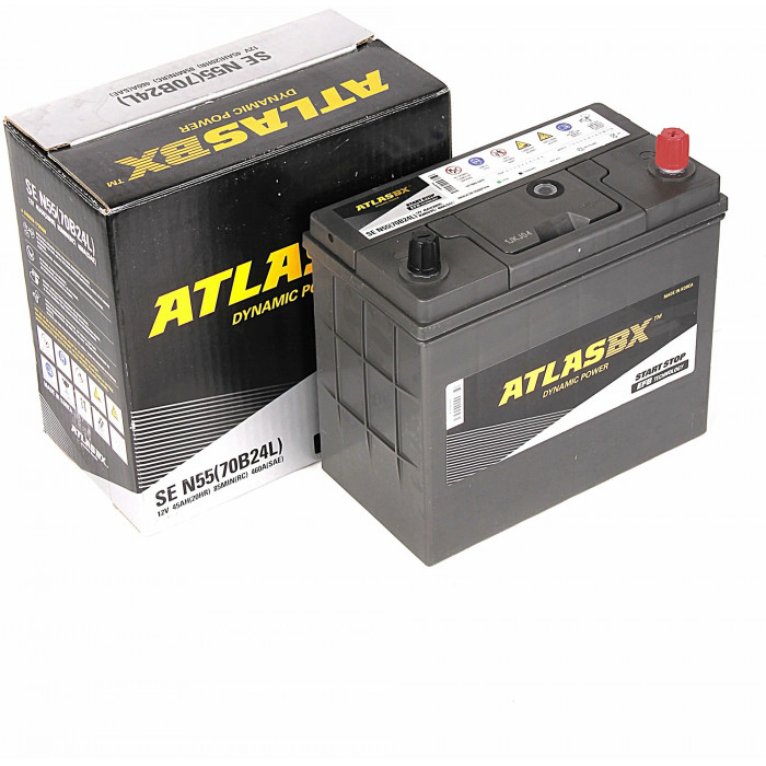 Аккумулятор автомобильный ATLAS EFB SE N55 45 Ah 460А обр. пол. 238x128x220