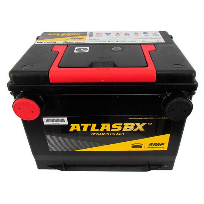 Аккумулятор автомобильный Atlas MF75-630 70 Ач (боковые клеммы) 630А пр. пол. 232x173x200