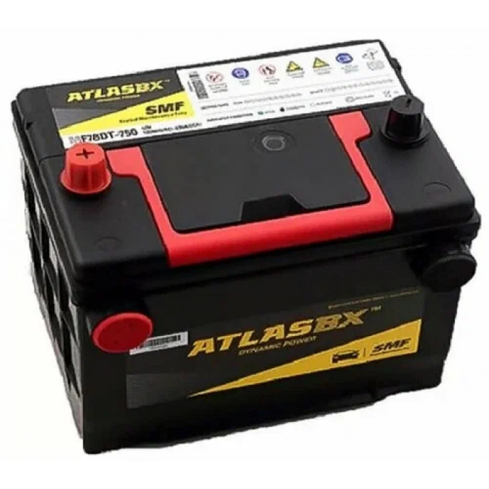 Аккумулятор автомобильный ATLAS DYNAMIC MF78DT-750 80Ач 750A (4 клеммы) 750А пр. пол. 261x175x198