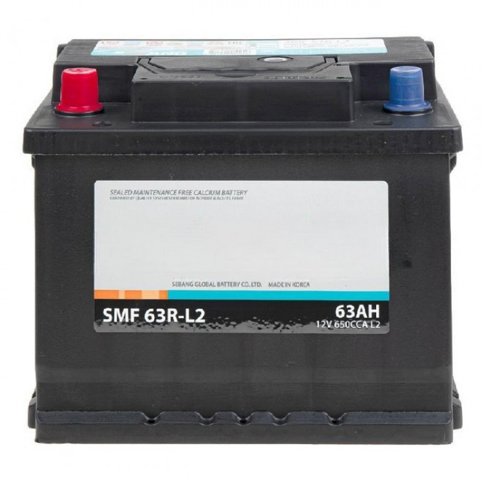 Аккумулятор автомобильный SEBANG SMF 63R-L2, 63 Ач 650A 650А пр. пол. 242x175x190