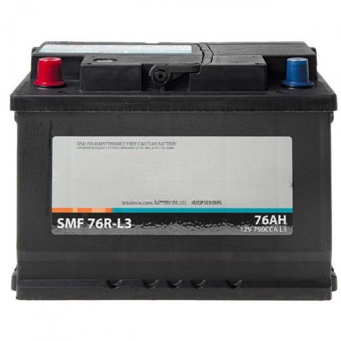 Аккумулятор автомобильный SEBANG SMF 76R-L3, 76 Ач 790A пр. пол. 278x175x190