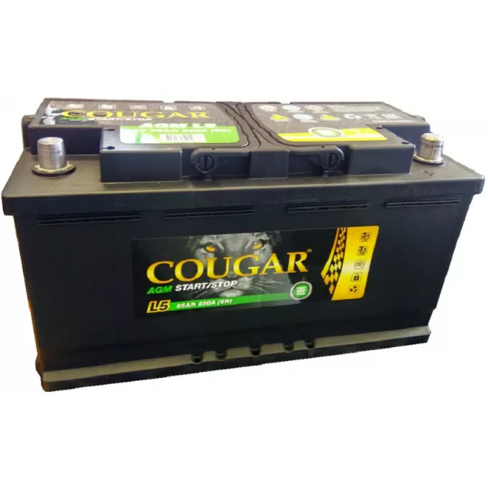 Аккумулятор автомобильный Cougar AGM Start-Stop 95 Ач 850А обр. пол. 353x175x190