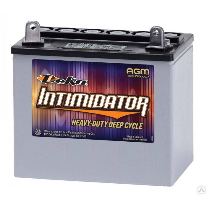 Аккумулятор тяговый Deka 8AU1 Deep Cycle AGM Intimidator 32 Ач 240А пр. пол. 195x130x184