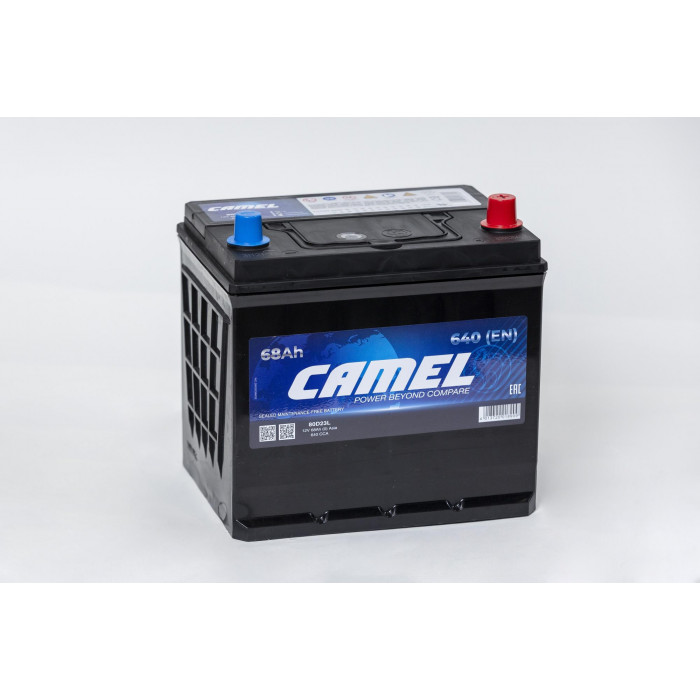 Аккумулятор автомобильный CAMEL 80D23L 68 Ач 640A 640А обр. пол. 232x173x220