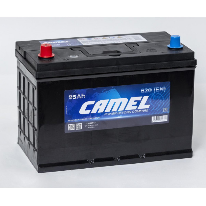 Аккумулятор автомобильный CAMEL 125D31R 95Ач 820А 820А пр. пол. 306x173x220