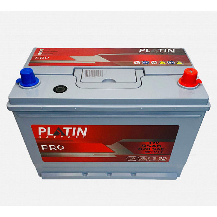 Аккумулятор автомобильный PLATIN PRO ASIA 115D31R 95Ah 870А пр. пол. 306x173x220