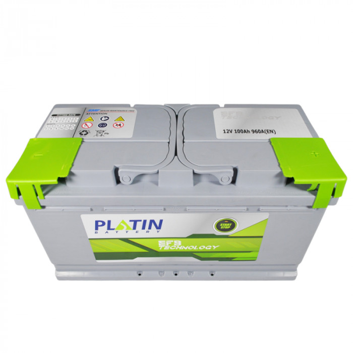 Аккумулятор автомобильный PLATIN EFB 100 Ач 860А обр. пол. 353x175x190