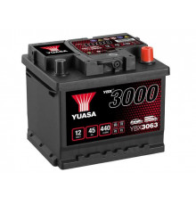Аккумулятор автомобильный YUASA YBX3063 SMF 45 Ач 425А обр. пол. 207x175x175
