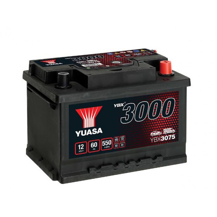 Аккумулятор автомобильный YUASA YBX3075 SMF 60 Ач 550А обр. пол. 242x175x175