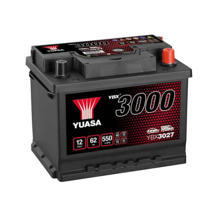 Аккумулятор автомобильный YUASA YBX3027 SMF 60 Ач 550А обр. пол. 242x175x190
