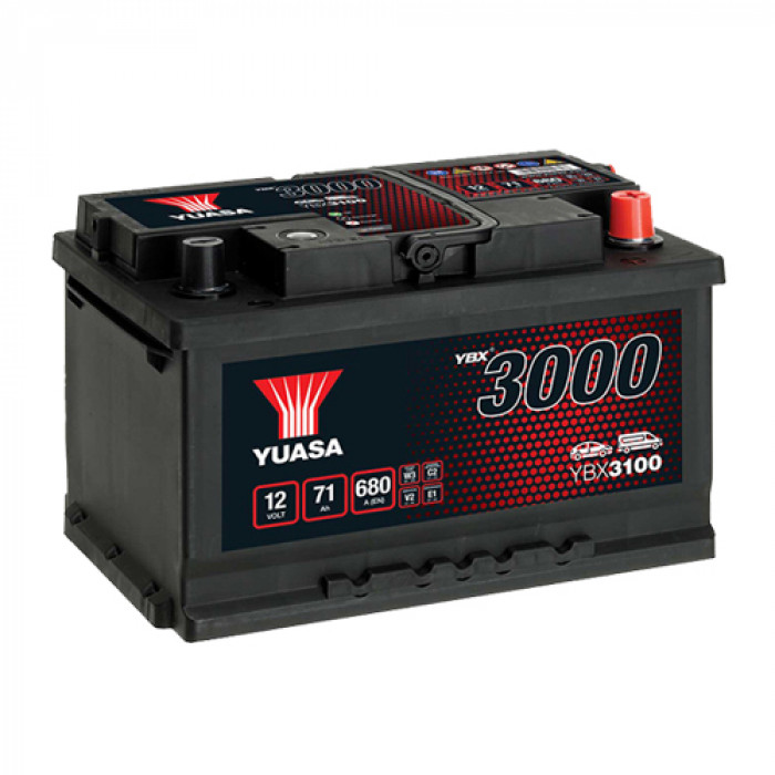 Аккумулятор автомобильный YUASA YBX3100 SMF 71 Ач 650А обр. пол. 278x175x175