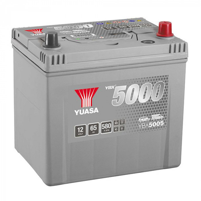 Аккумулятор автомобильный YUASA YBX5005 ASIA 65Ач 580А обр. пол. 232x173x220