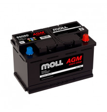Аккумулятор автомобильный MOLL AGM LN4 Start-Stop 80Ah (80080)