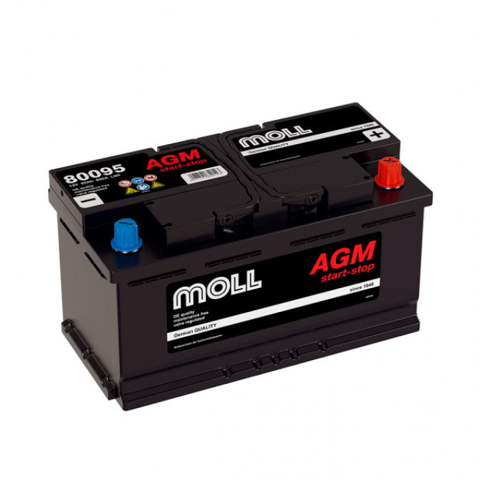 Аккумулятор автомобильный MOLL AGM LN5 Start-Stop 95Ah (80095)