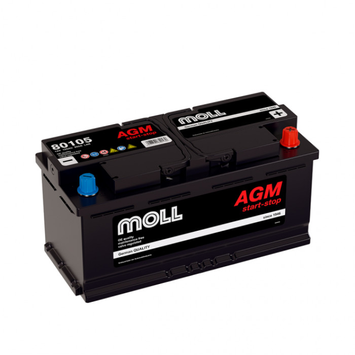 Аккумулятор автомобильный MOLL AGM LN6 Start-Stop 105Ah (80105)
