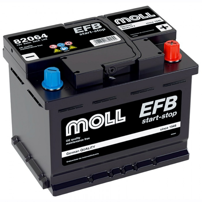 Аккумулятор автомобильный MOLL EFB LN2 Start-Stop 64Ah (82064)