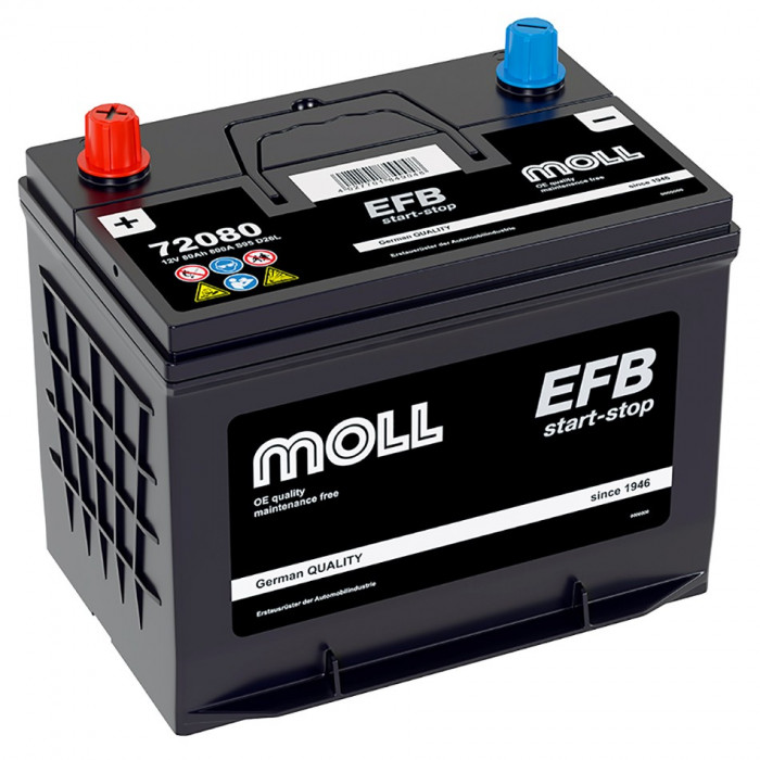 Аккумулятор автомобильный MOLL EFB S95 Start-Stop 80Ah (72080)