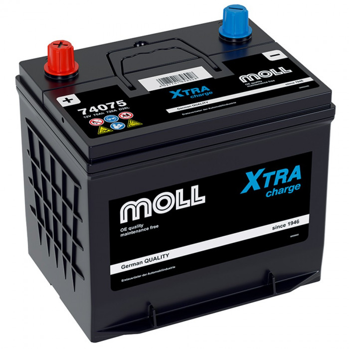 Аккумулятор автомобильный MOLL XTRA charge D26L 75Ah (74075)