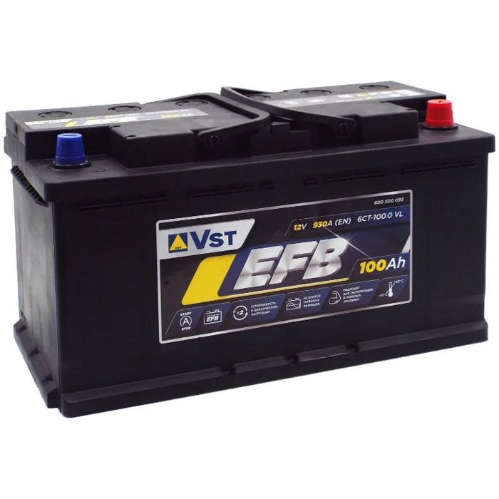 Автомобильный аккумулятор Vst EFB L5 100R+ 930А обр. пол. 353x175x190